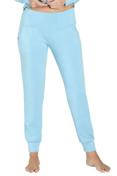 TWELVE EIGHTY EIGHT LAGUNA WIDE WAISTBAND JOGGERS IN SKY BLUE