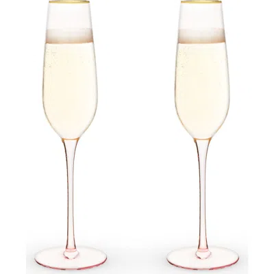 TWINE TWINE ROSE CRYSTAL CHAMPAGNE FLUTES SET OF 2