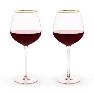 TWINE TWINE ROSE CRYSTAL RED WINE GLASSES SET OF 2