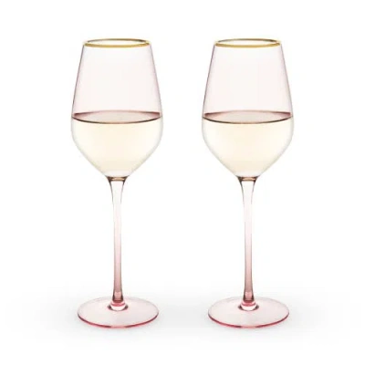 TWINE TWINE ROSE CRYSTAL WHITE WINE GLASSES SET OF 2
