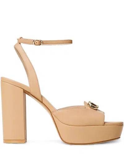 TWINSET 120MM LEATHER SANDALS