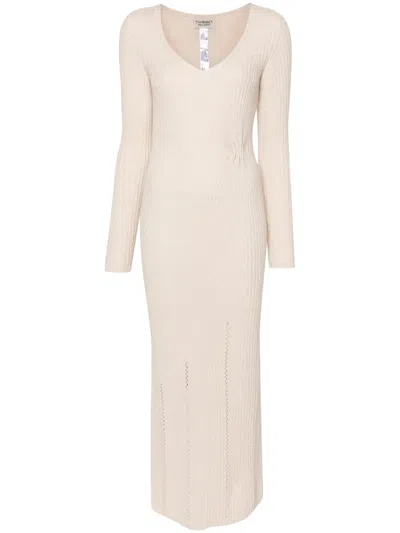 TWINSET BROOCH-DETAIL MAXI DRESS