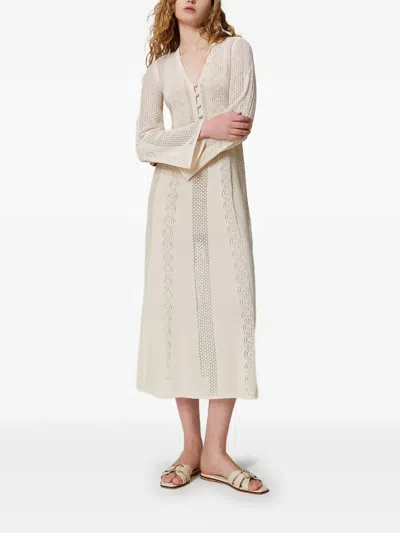 TWINSET CROCHET MIDI DRESS