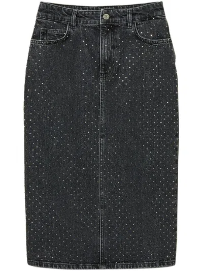 TWINSET CRYSTAL-EMBELLISHED MIDI SKIRT