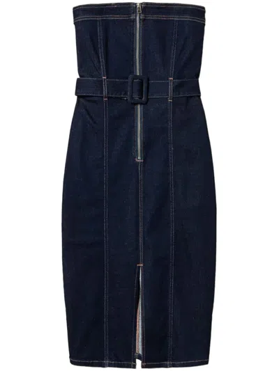 TWINSET DENIM BUSTIER DRESS
