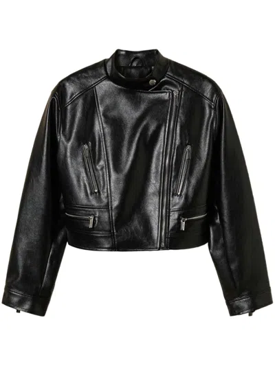TWINSET FAUX-LEATHER BIKER JACKET