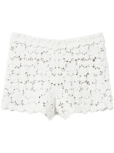 TWINSET FLORAL-EMBROIDERED SHORTS