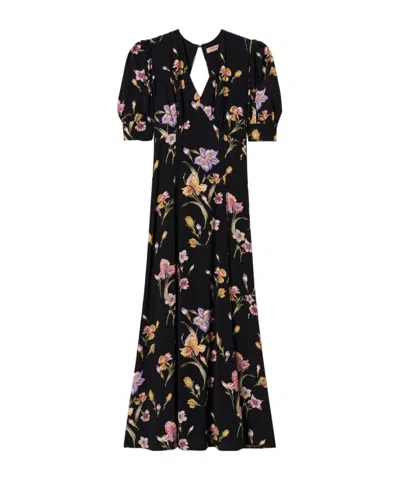 TWINSET TWINSET FLORAL PRINTED V-NECK MAXI DRESS
