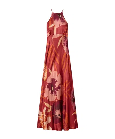 TWINSET FLORAL SATIN MAXI DRESS