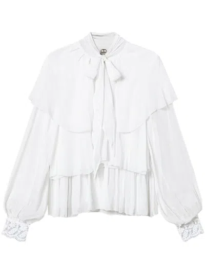 TWINSET LACE-DETAIL GEORGETTE BLOUSE