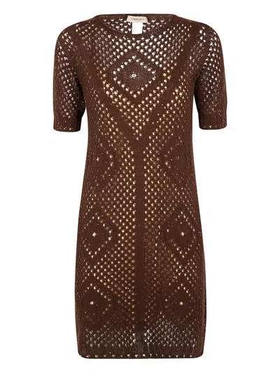 TWINSET LATTICE-KNIT DRESS