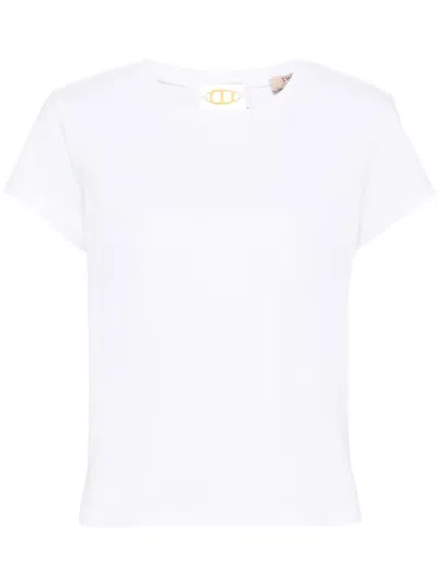 TWINSET LOGO-PLAQUE COTTON T-SHIRT