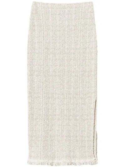 TWINSET LUREX-DETAIL JACQUARD MIDI SKIRT