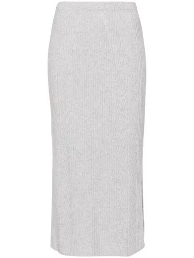 TWINSET LUREX RIBBED-KNIT SKIRT