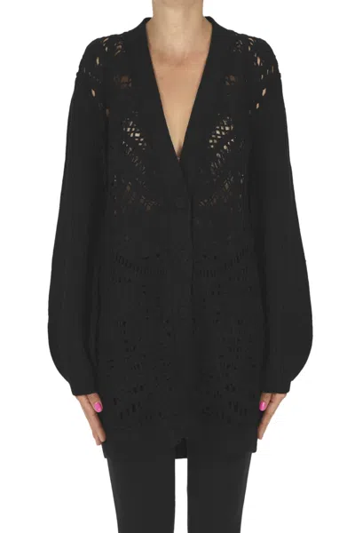 TWINSET MILANO TEXTURED KNIT MAXI CARDIGAN