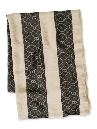 TWINSET MONOGRAM-PATTERN SCARF