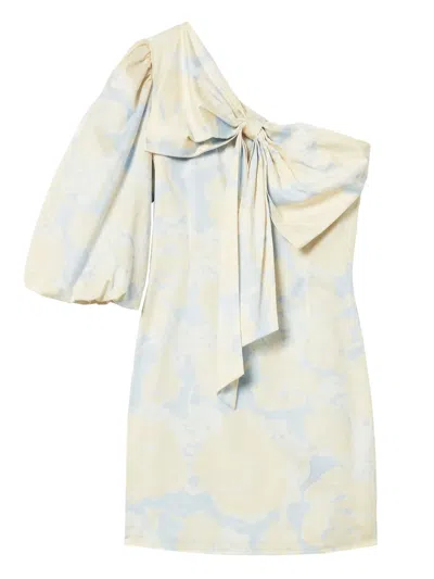 TWINSET ONE-SHOULDER BOW-DETAIL DRESS