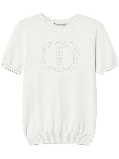 TWINSET OVAL T-PERFORATED T-SHIRT