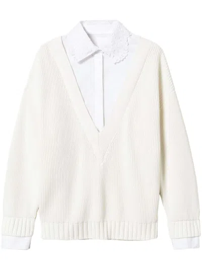 TWINSET SHIRT-DETAIL SWEATER