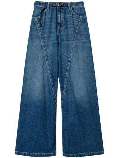 TWINSET WIDE-LEG BELTED JEANS