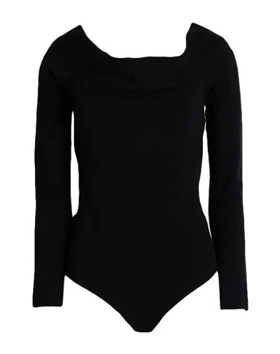 TWINSET TWINSET WOMAN BODYSUIT BLACK SIZE L VISCOSE, POLYESTER