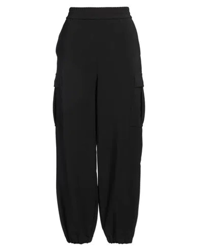 TWINSET TWINSET WOMAN PANTS BLACK SIZE 12 POLYESTER, ELASTANE