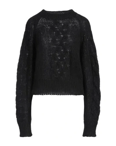 TWINSET TWINSET WOMAN TURTLENECK BLACK SIZE L ACRYLIC, MOHAIR WOOL, WOOL