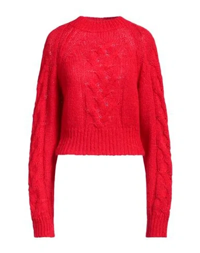 TWINSET TWINSET WOMAN TURTLENECK RED SIZE M ACRYLIC, MOHAIR WOOL, WOOL