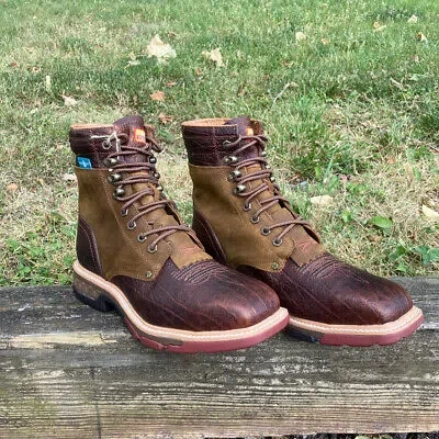 TWISTED X TWISTED X MEN'S 8" CELLSTRETCH LACER ALLOY TOE WORK BOOT DISTRESSED SADDLE & COG