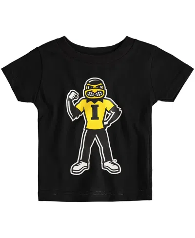 TWO FEET AHEAD INFANT BOYS AND GIRLS BLACK IOWA HAWKEYES BIG LOGO T-SHIRT