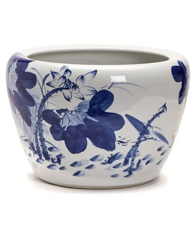 TWO'S COMPANY TWO'S COMPANY JAPANESE BLUE FLOWER PLANTER