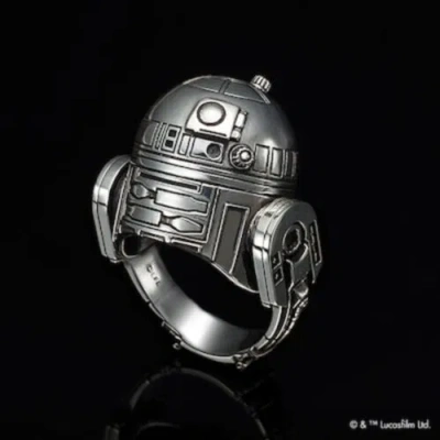 U-TREASURE U-TREASURE STAR WARS R2-D2 HEAD RING SILVER FROM JAPAN