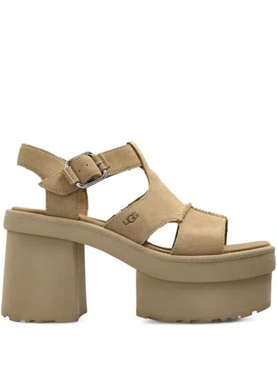 UGG 100MM T-STRAP PLATFORM SANDALS