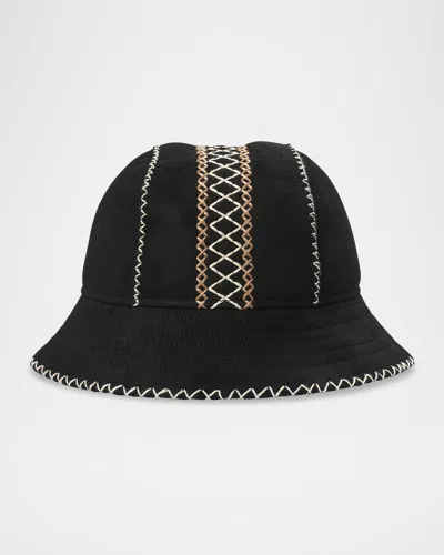 UGG ATHERSON EMBROIDERED SHEARLING HAT