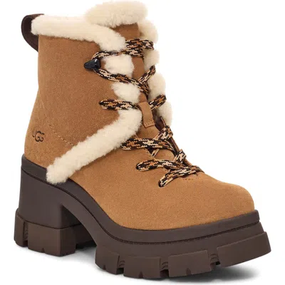 UGG UGG® BROOKLYN WATER RESISTANT HIKER BOOT WITH GENUINE SHEARLING TRIM