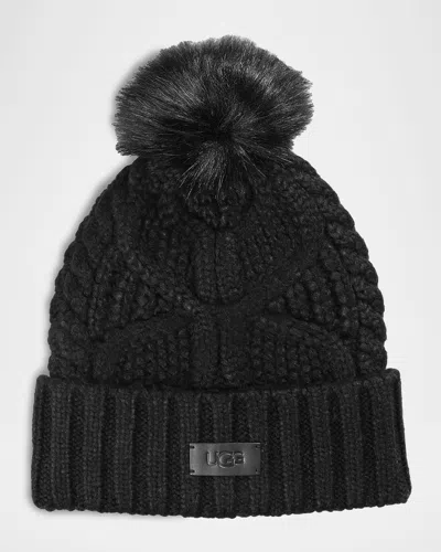 UGG CABLE KNIT BEANIE W/ POM POM