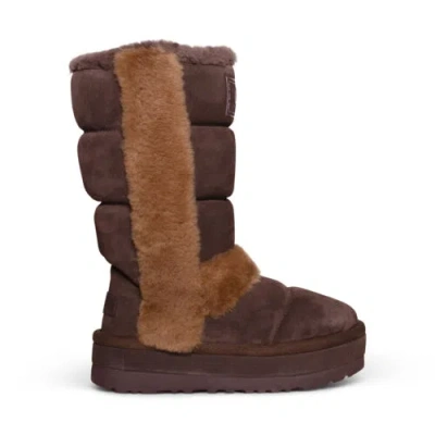 UGG UGG CLASSIC CHILLAPEAK TALL BURNT CEDAR SUEDE WOMEN'S BOOTS SIZE US 6/UK 4
