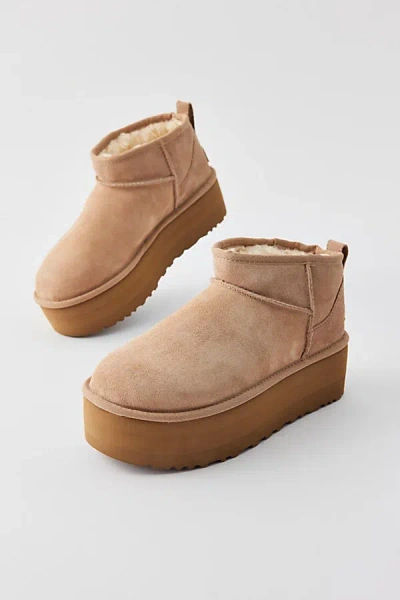 UGG CLASSIC ULTRA MINI PLATFORM BOOT IN TAN, WOMEN'S AT URBAN OUTFITTERS