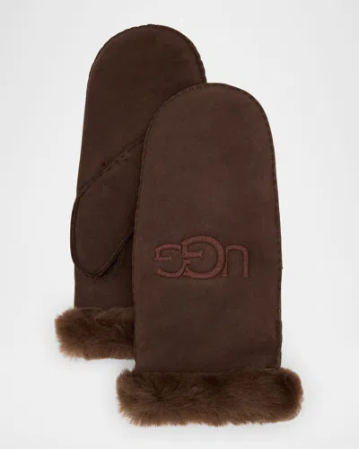 UGG LOGO SHEARLING MITTENS