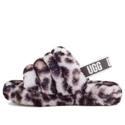 UGG (PS) UGG Fluff Yeah Slide Panther Print Slipper 'Stormy Grey'