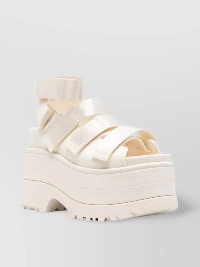 UGG RISE FABRIC STRAP PLATFORM SANDALS