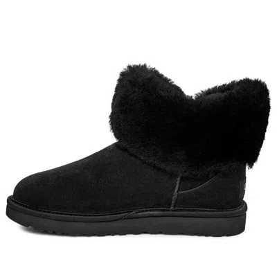 UGG (WMNS) UGG Cinched Fur Mini Snow Boots Black