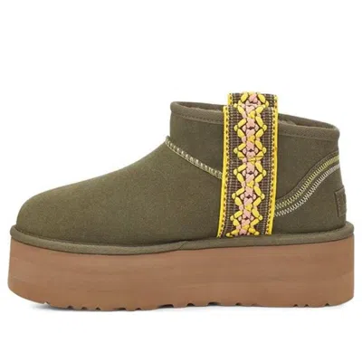 UGG (WMNS) UGG Classic Ultra Mini Braid Plat 'Olive Green'