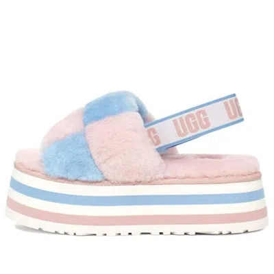 UGG (WMNS) UGG Disco Checker Slide Thick Sole Pink Blue