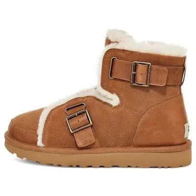 UGG (WMNS) UGG Dune Mini Buckle Boot Fleece Lined Brown