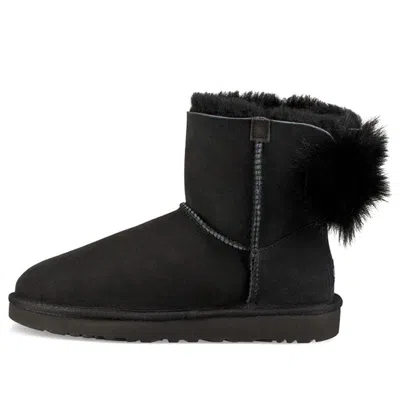 UGG (WMNS) UGG Fluff Bow Mini Fleece Lined Black