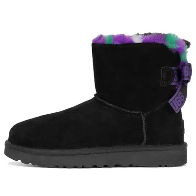 UGG (WMNS) UGG Mini Bailey Bow Plaid Punk Boot 'Black Purple'