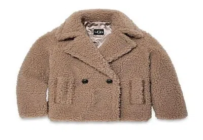 UGG UGG WOMEN'S GERTRUDE SHORT TEDDY COAT, PUTTY