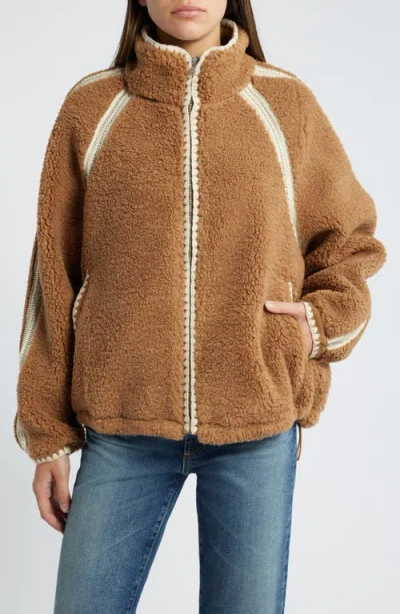 UGG UGG(R) NIKIA OPEN STITCH DETAIL UGGFLUFF FLEECE JACKET