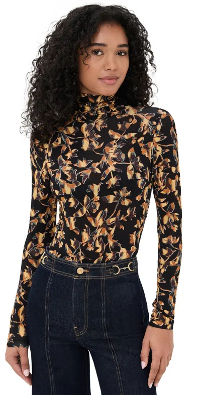 ULLA JOHNSON AURELIA JERSEY LONG SLEEVE TURTLENECK TOP SOLARIS